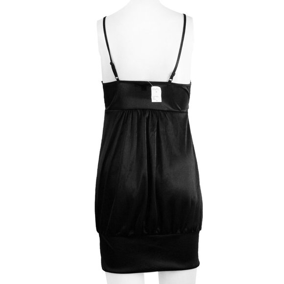Shiny Black Mini Dress - Tank Top Size S (New) - Picture 3 of 4